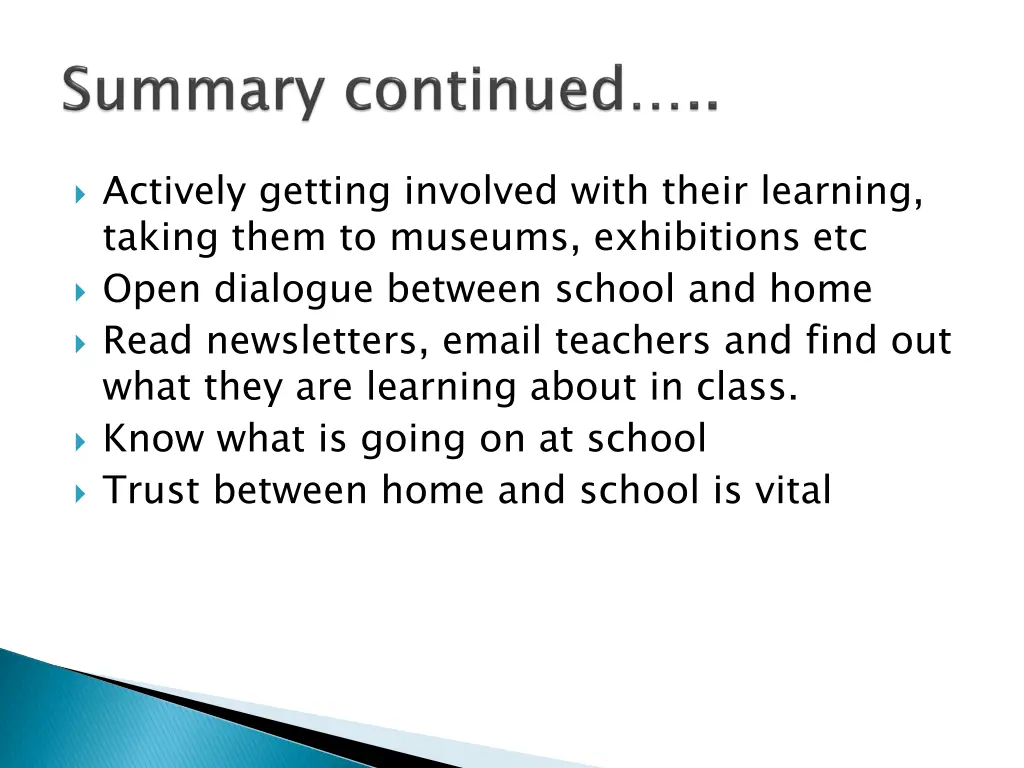 actively getting involved with their learning