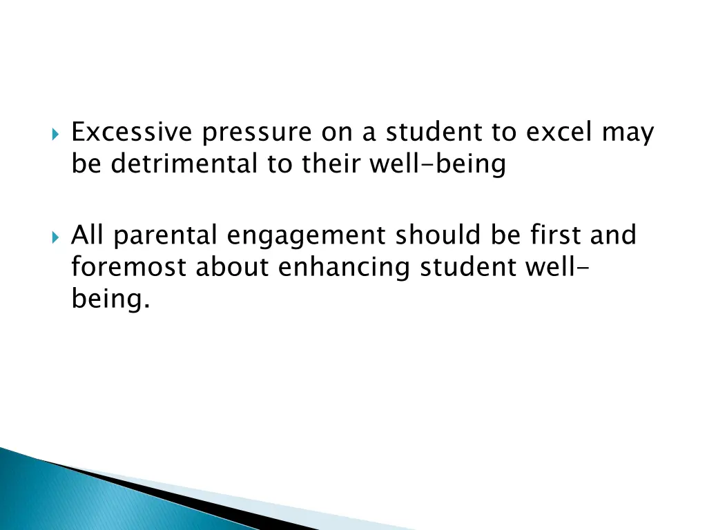 excessive pressure on a student to excel
