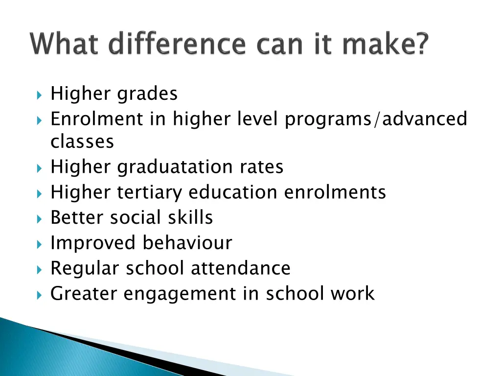 higher grades enrolment in higher level programs