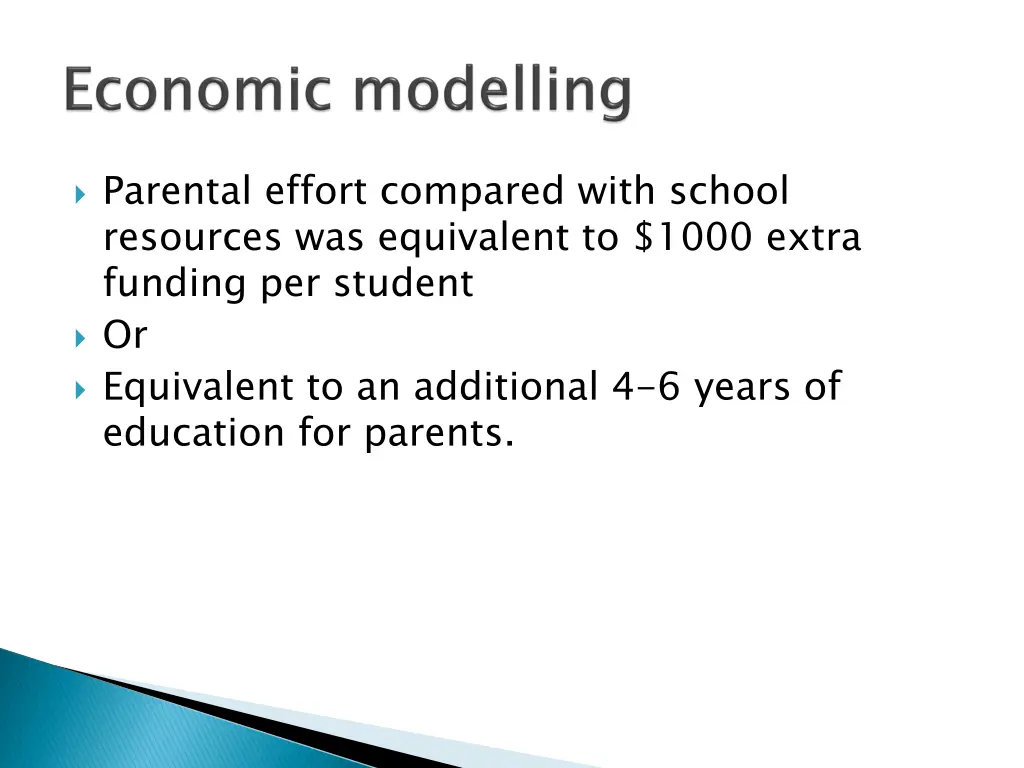 parental effort compared with school resources