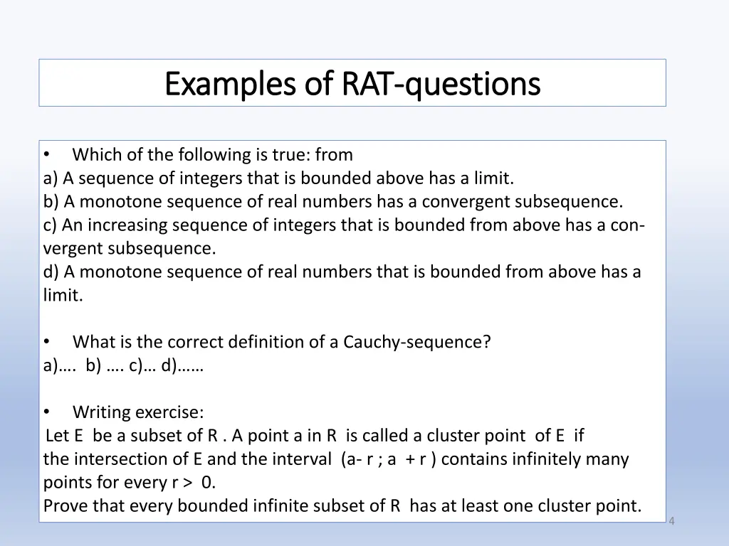 examples of rat examples of rat questions