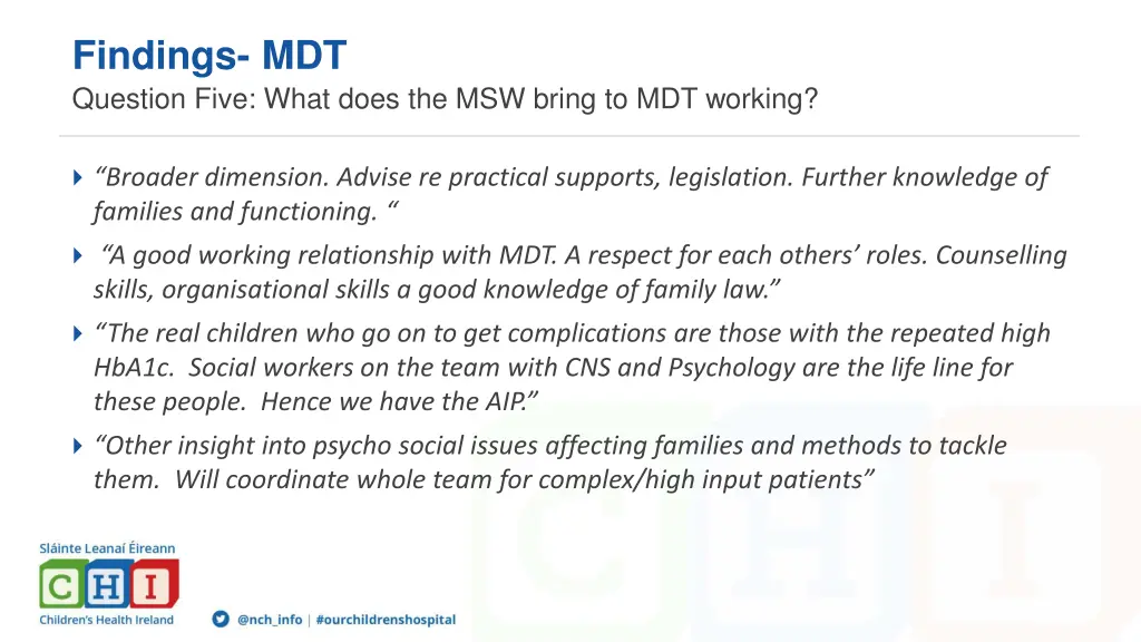 findings mdt question five what does