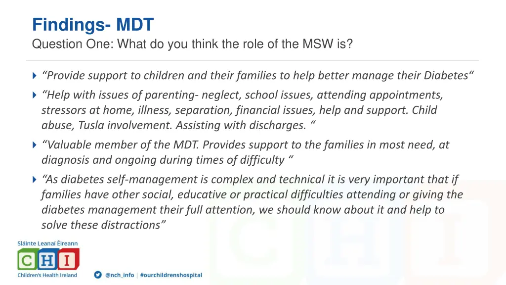 findings mdt question one what do you think