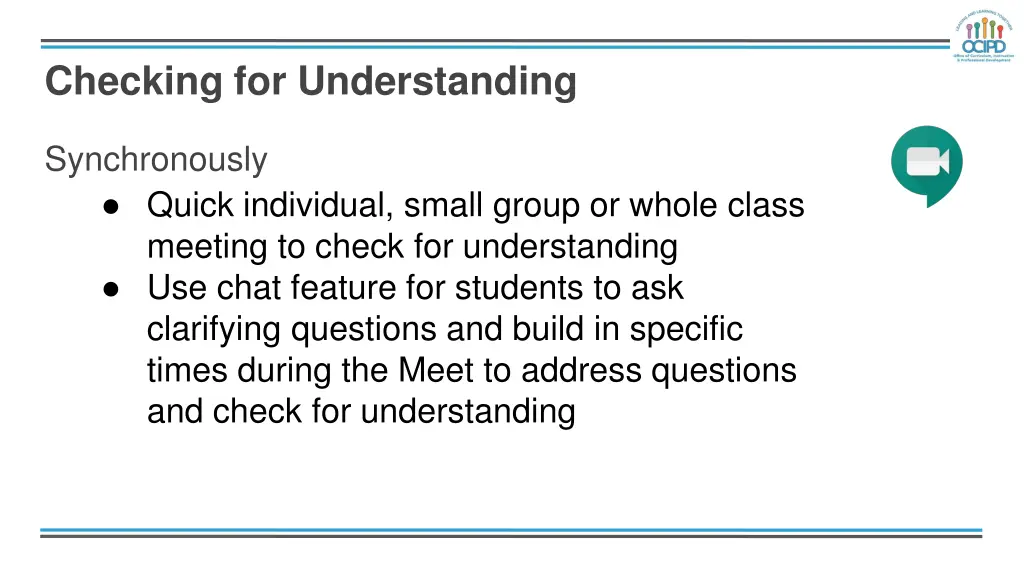 checking for understanding