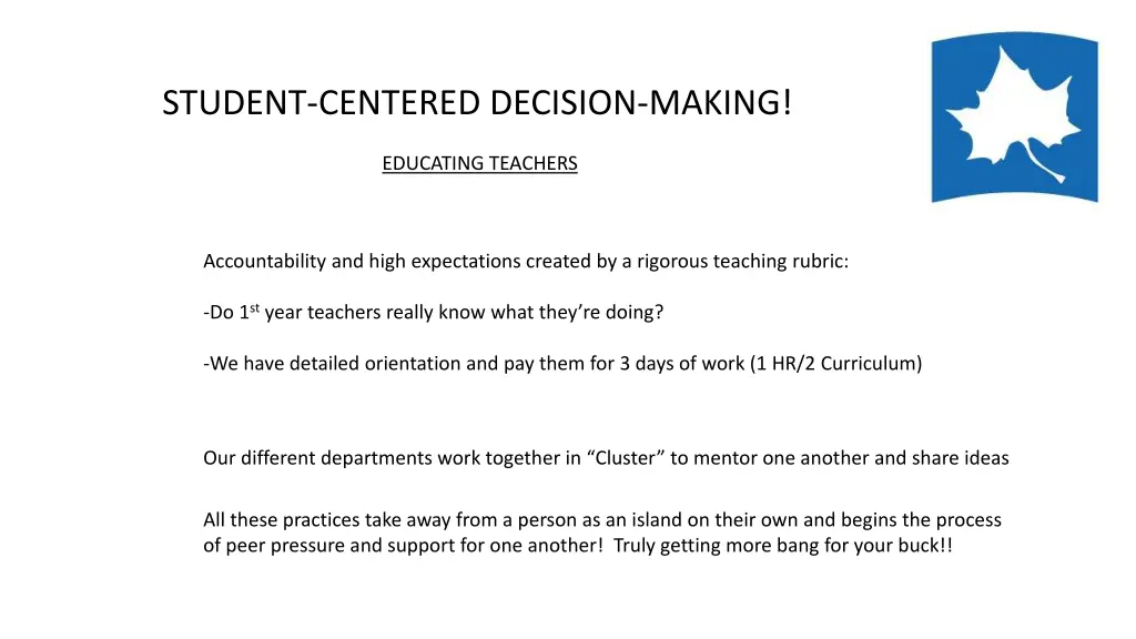 student centered decision making