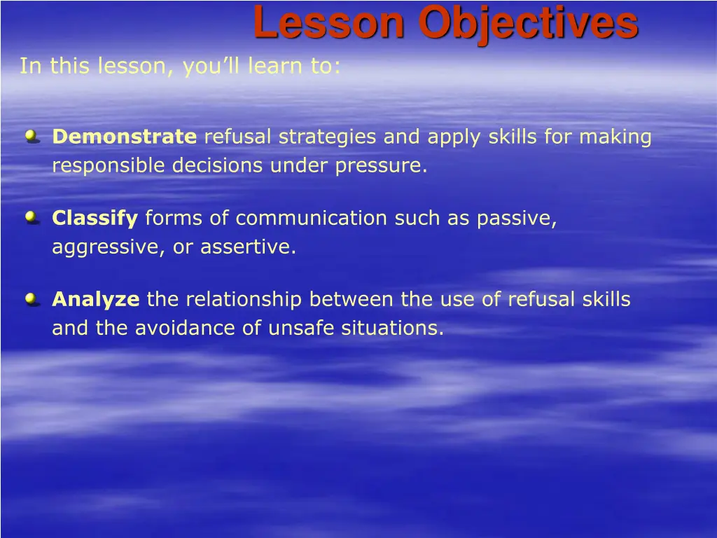 lesson objectives