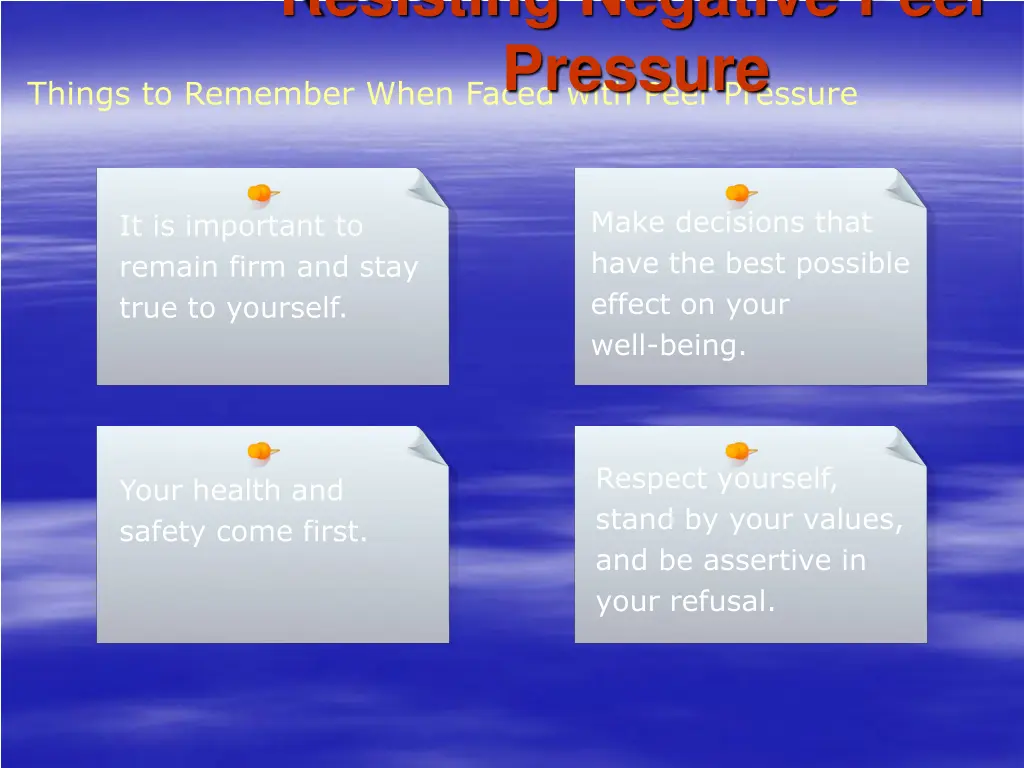resisting negative peer pressure 1