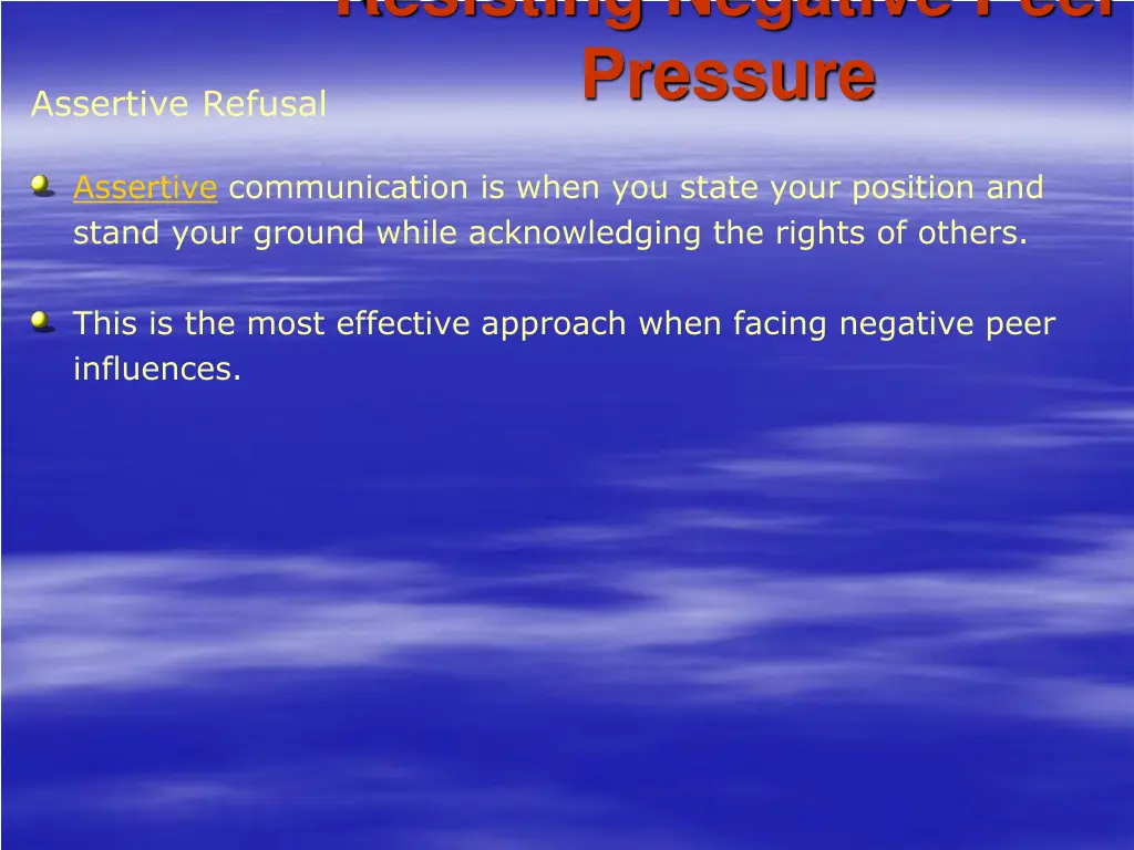 resisting negative peer pressure 2