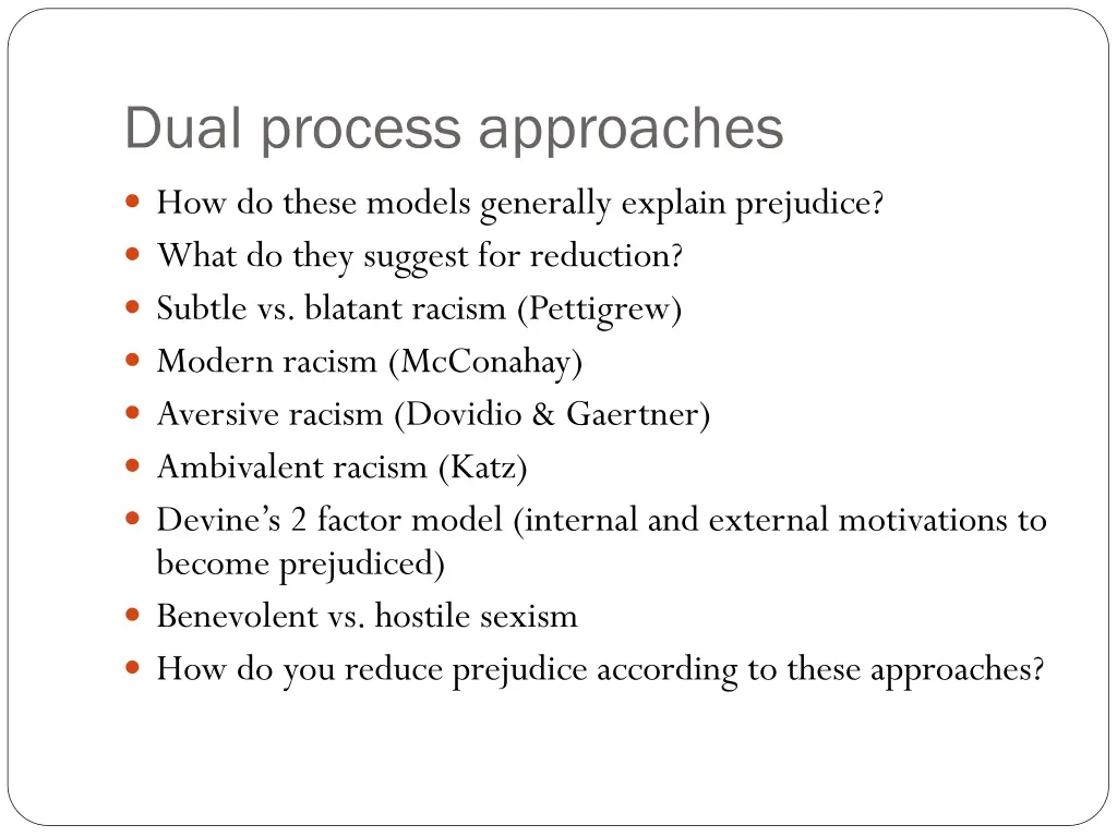 dual process approaches
