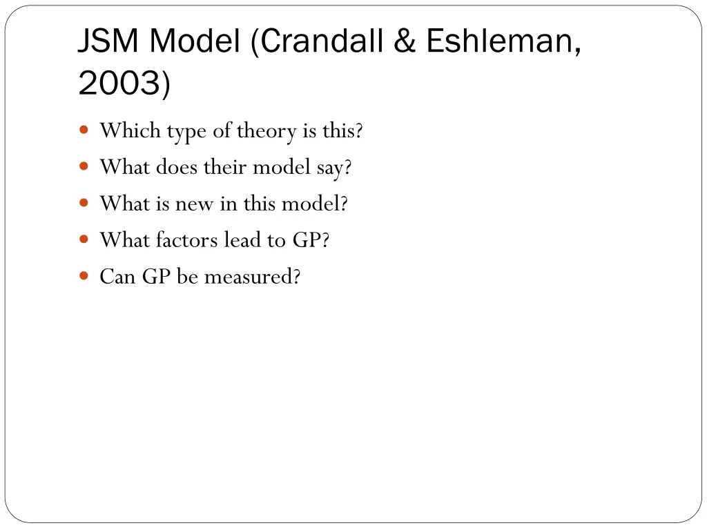jsm model crandall eshleman 2003