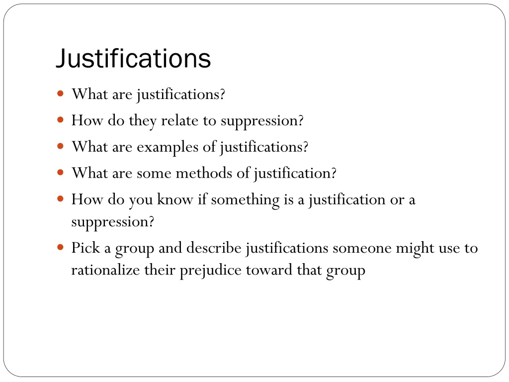 justifications