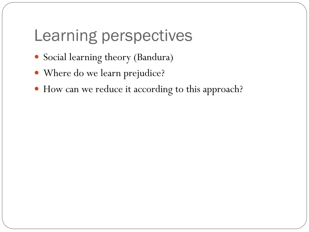 learning perspectives