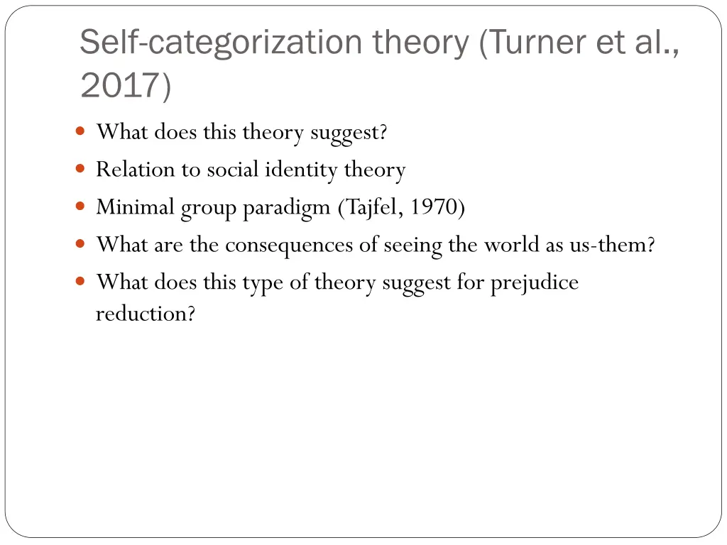 self categorization theory turner et al 2017