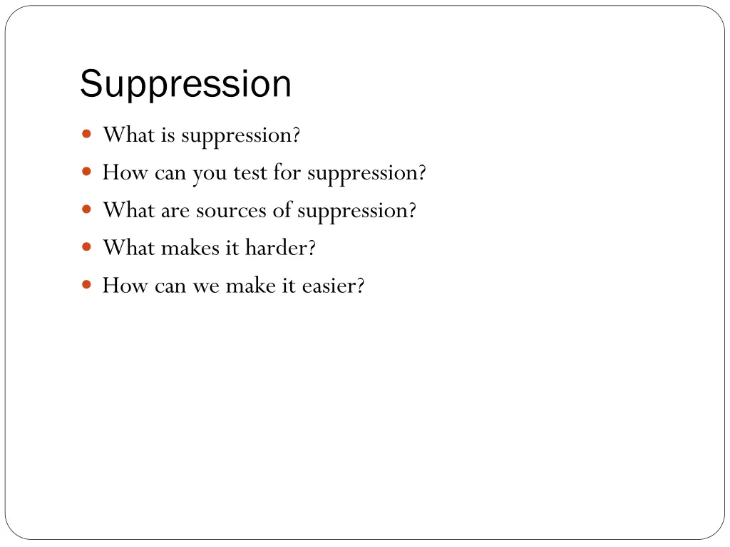suppression