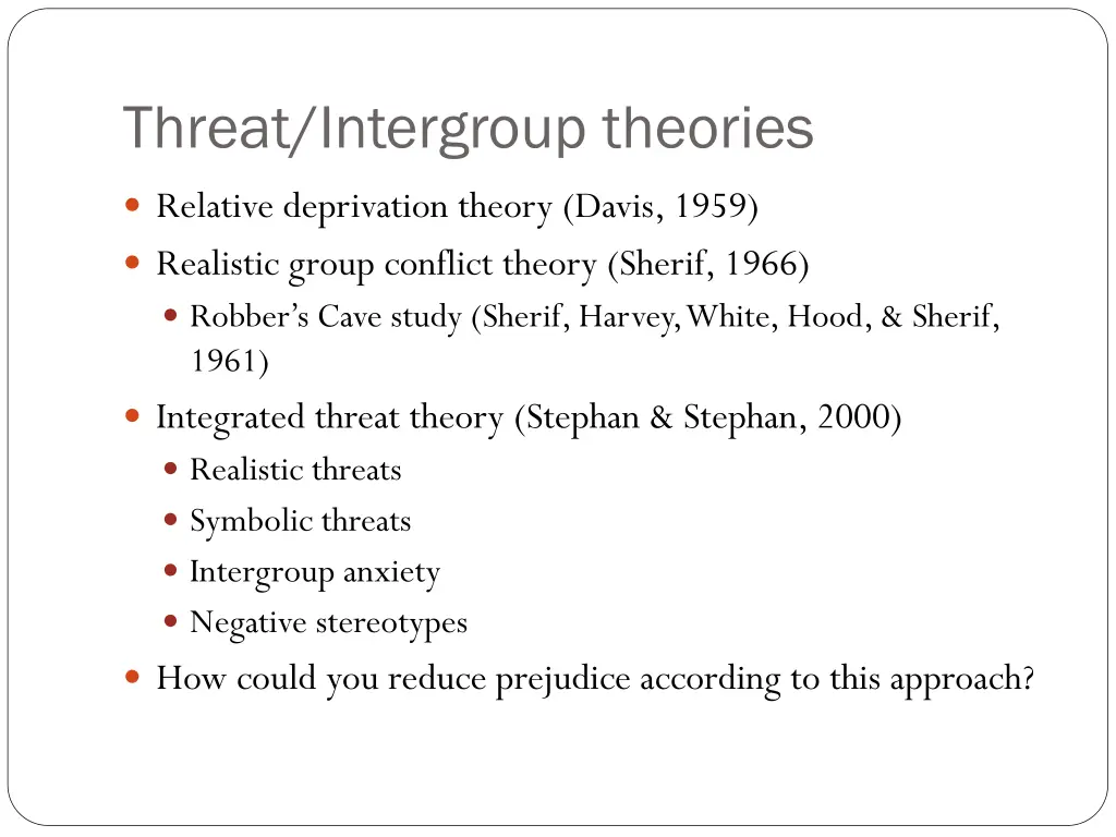 threat intergroup theories