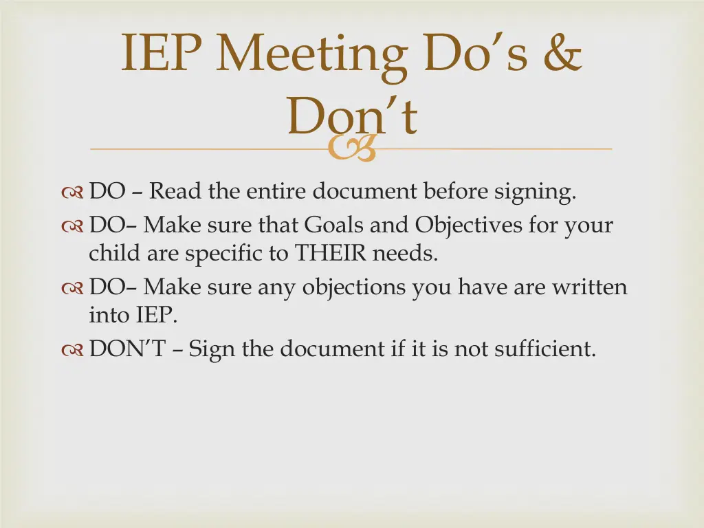 iep meeting do s don t