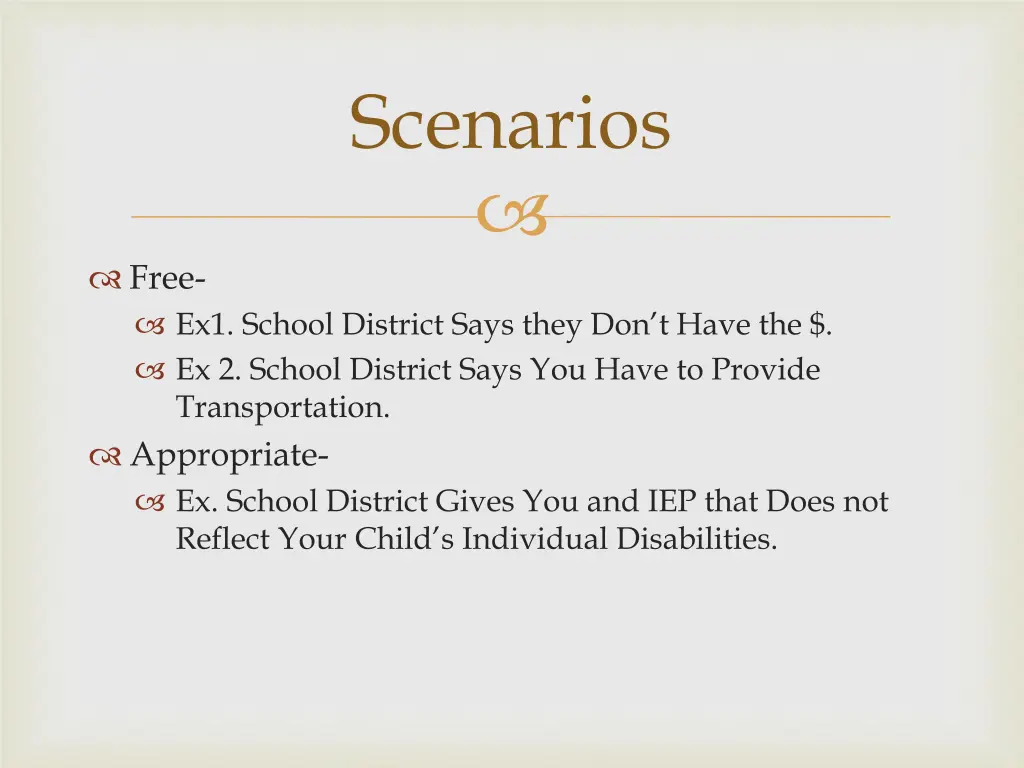 scenarios