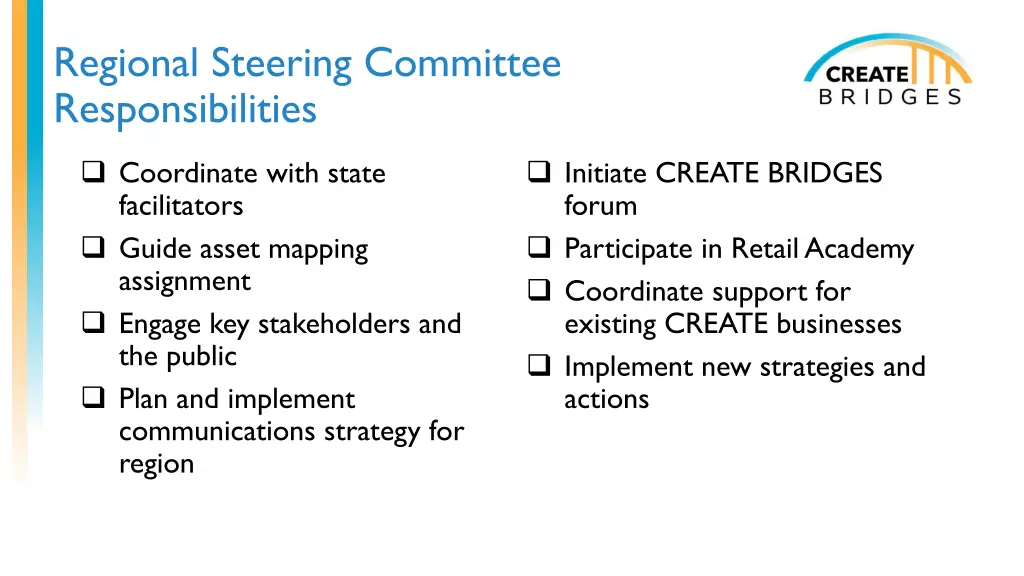 regional steering committee responsibilities
