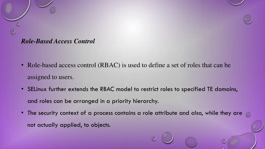 role based access control