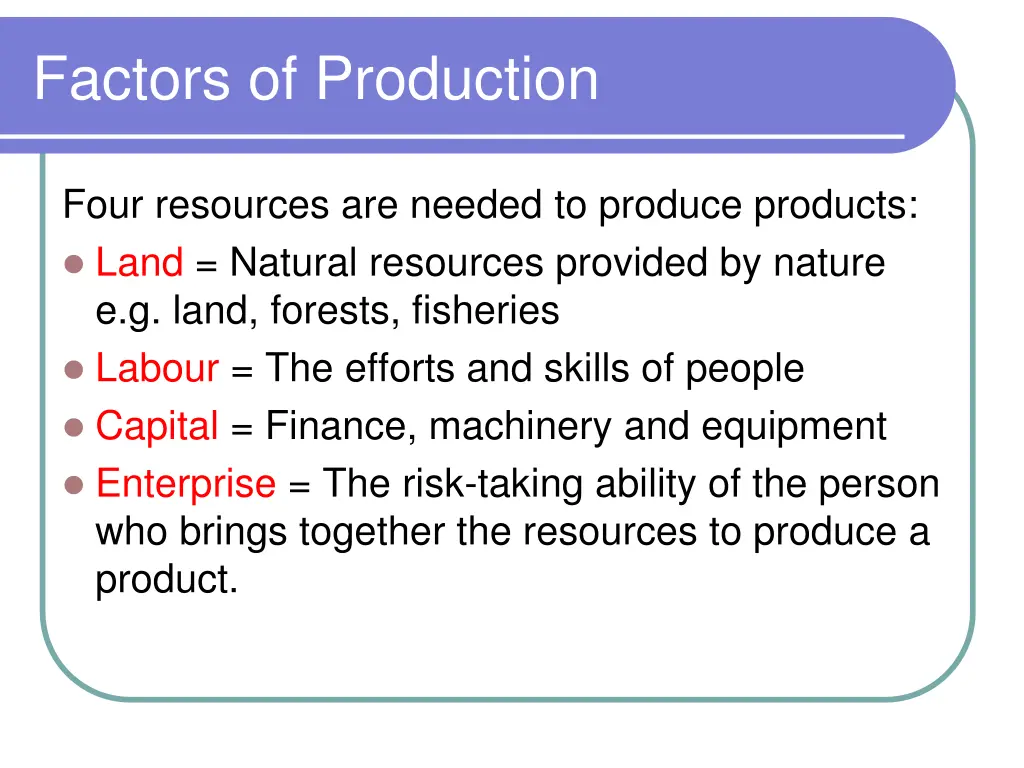 factors of production