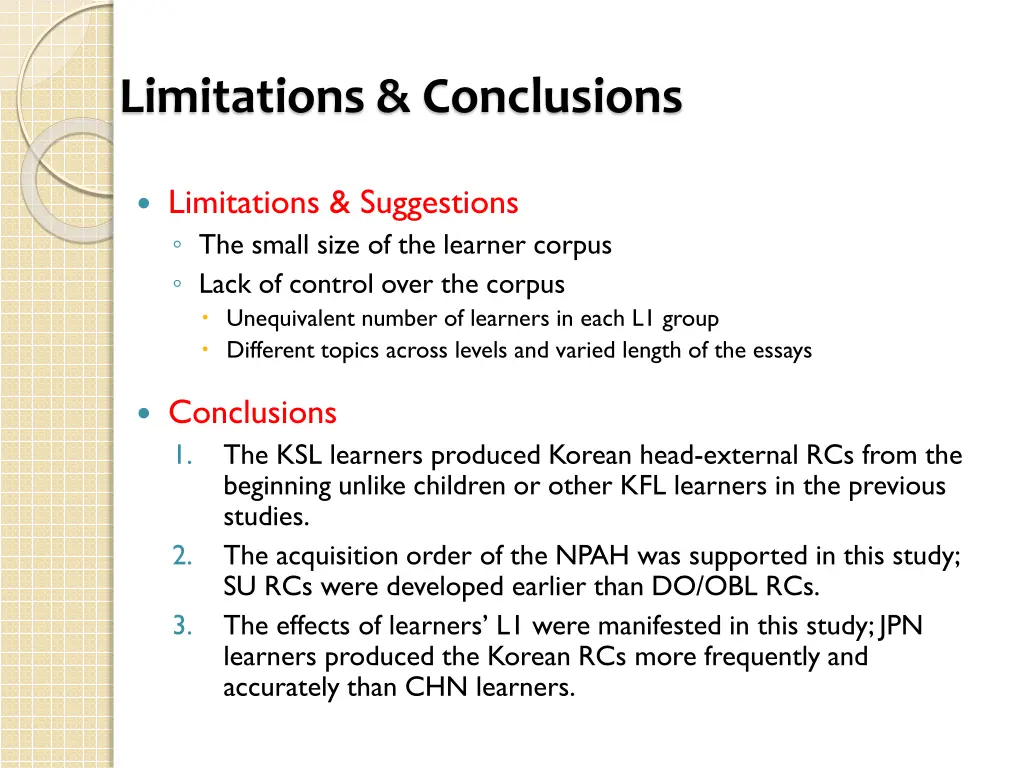 limitations conclusions