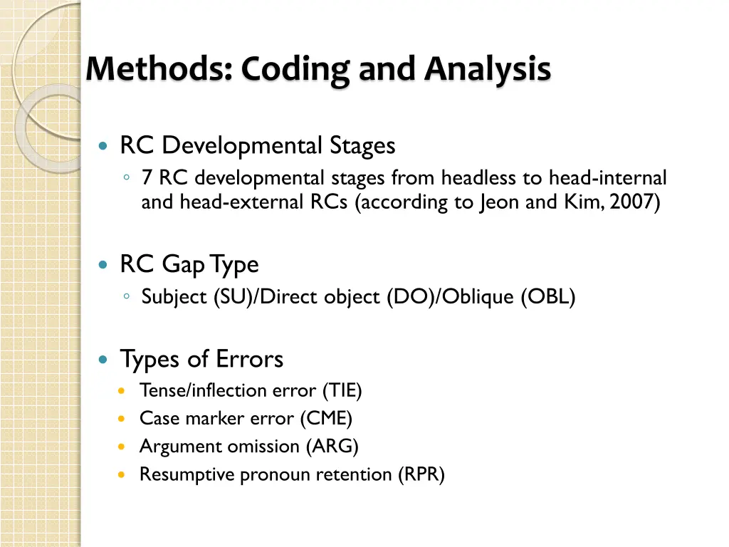 methods coding and analysis 2