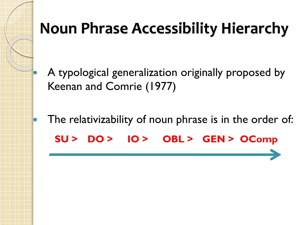 noun phrase accessibility hierarchy