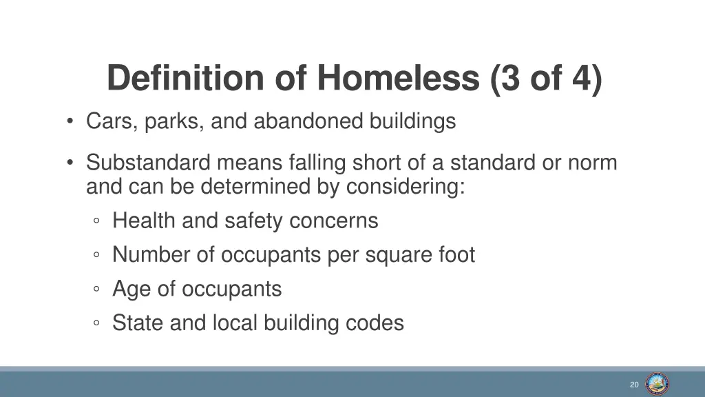 definition of homeless 3 of 4 cars parks