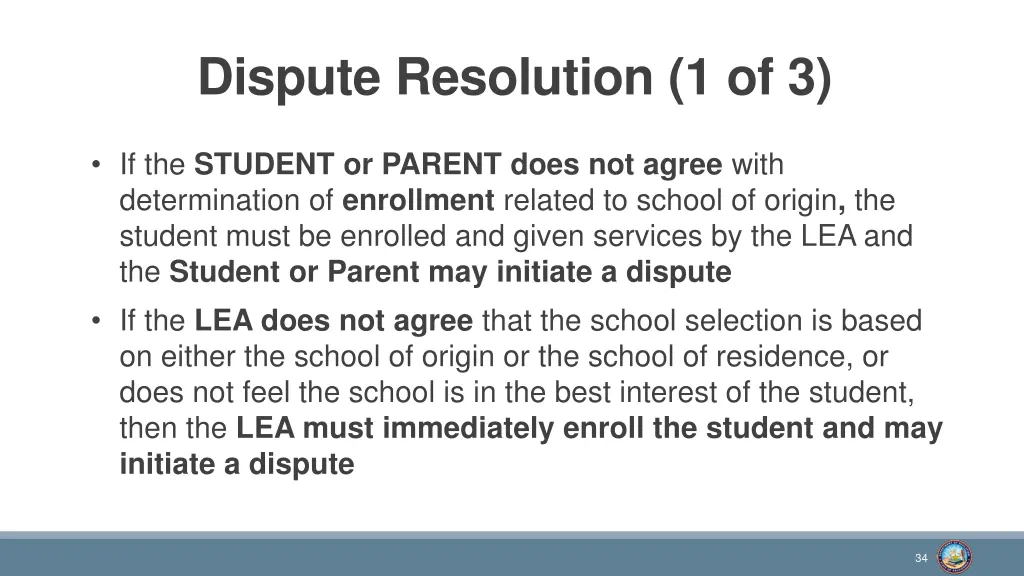 dispute resolution 1 of 3