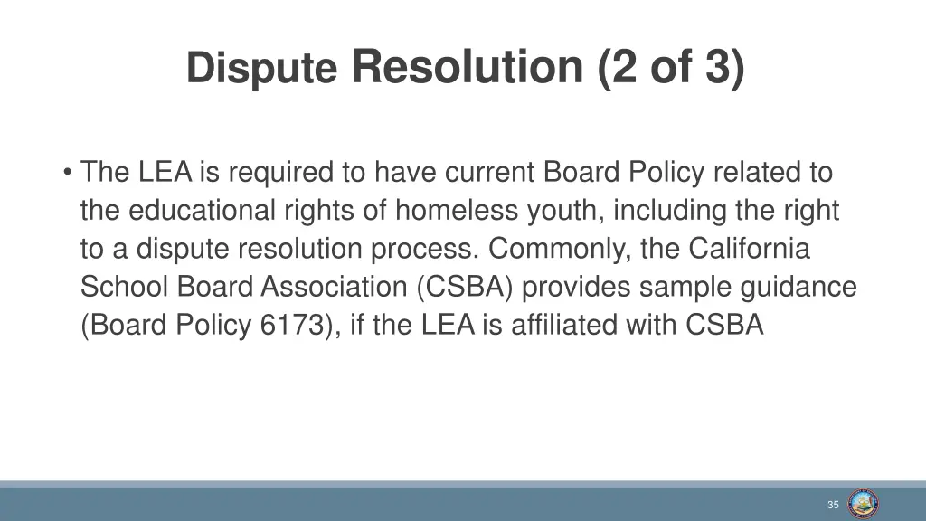 dispute resolution 2 of 3