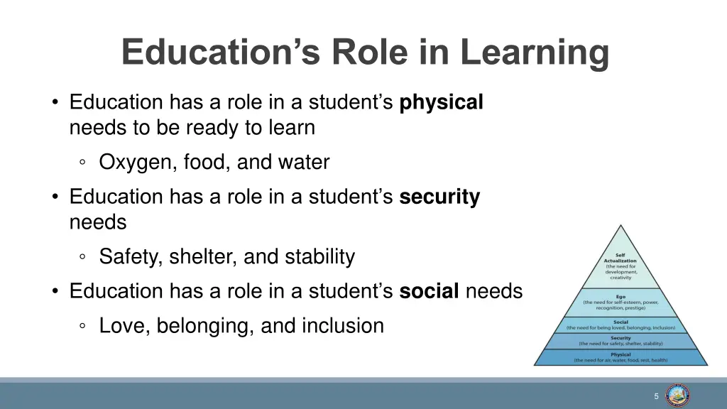 education s role in learning