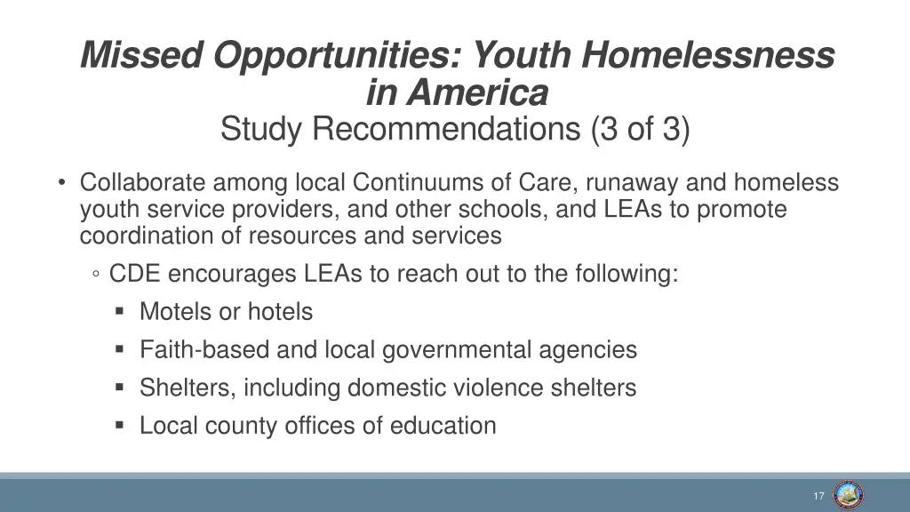 missed opportunities youth homelessness 9