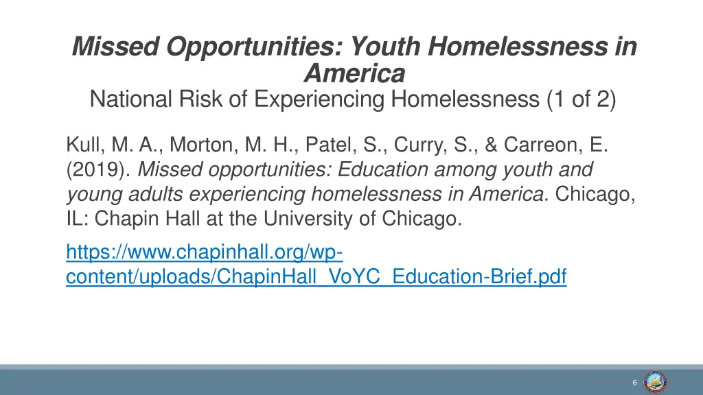 missed opportunities youth homelessness