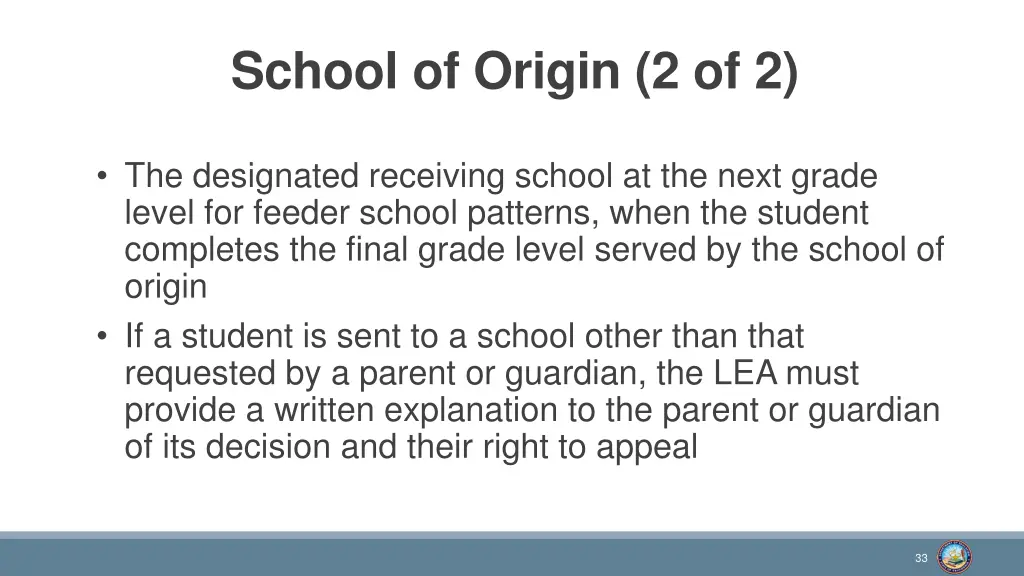 school of origin 2 of 2