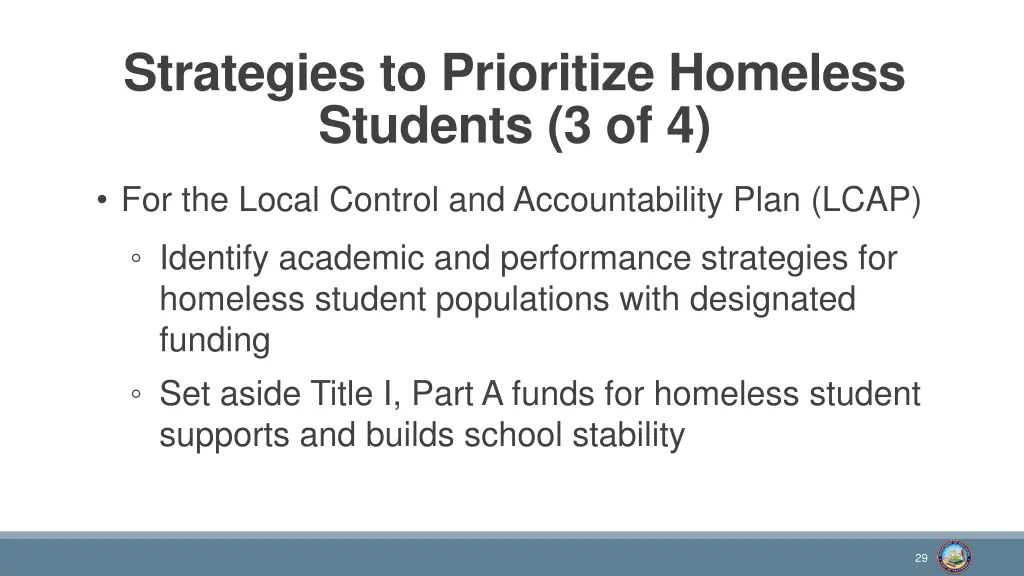strategies to prioritize homeless students 3 of 4
