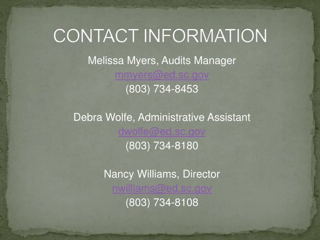 contact information