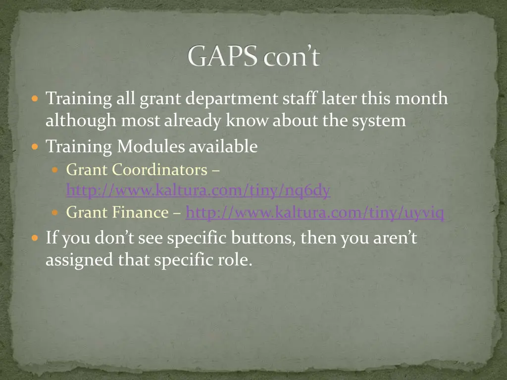 gaps con t