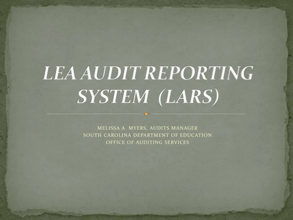 lea audit reporting system lars