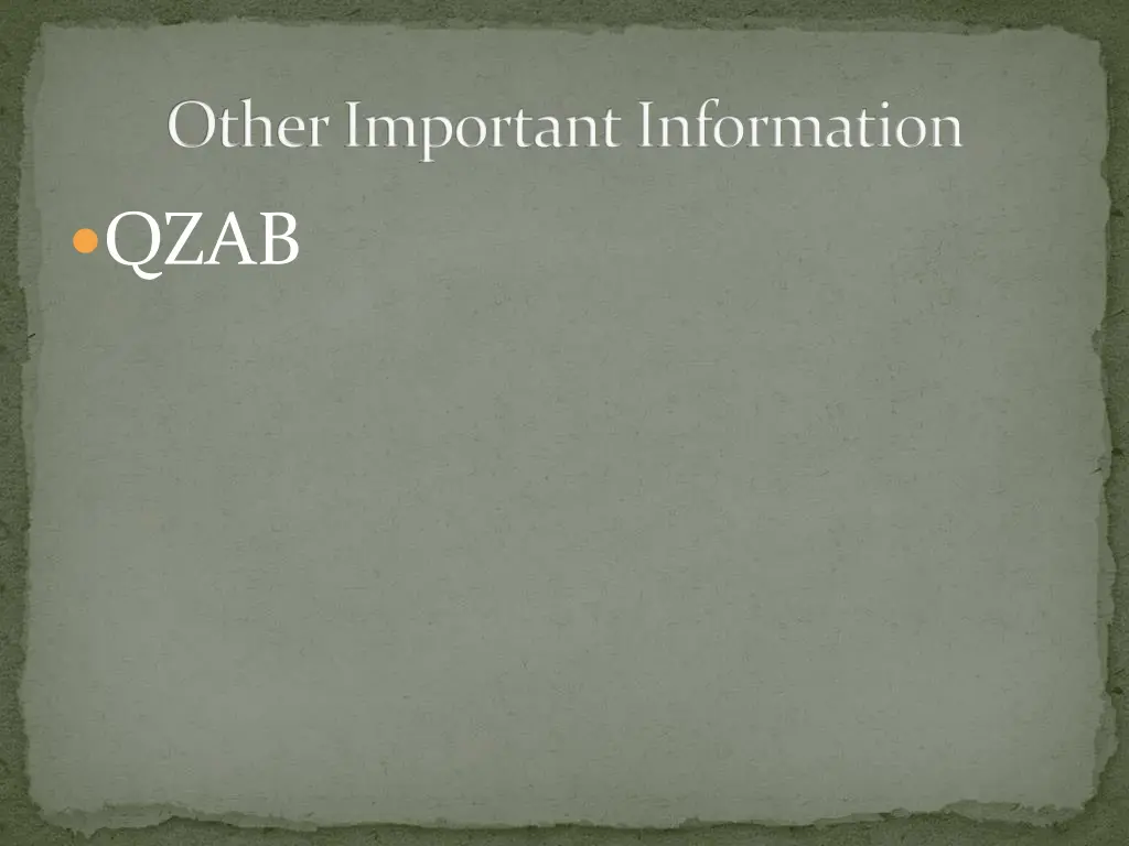 other important information