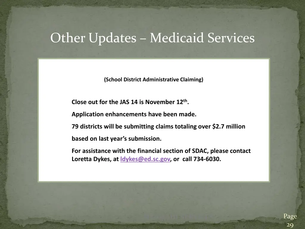 other updates medicaid services 1