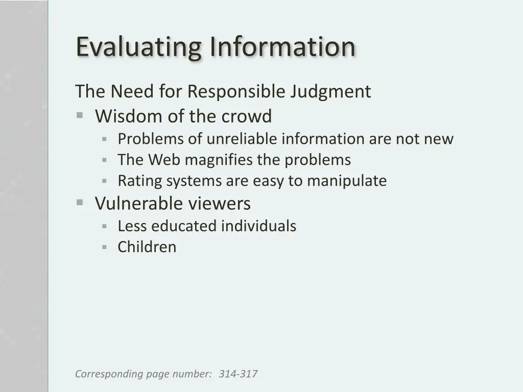 evaluating information 2