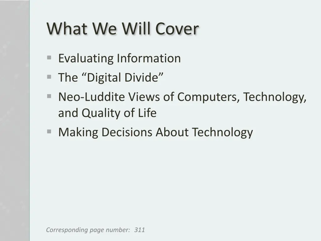 what we will cover