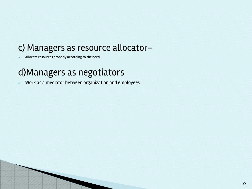 c managers as resource allocator allocate