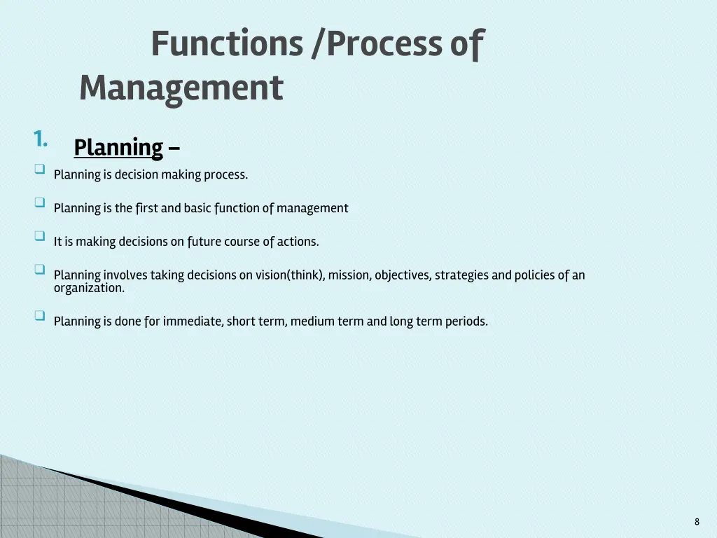 functions process of management 1