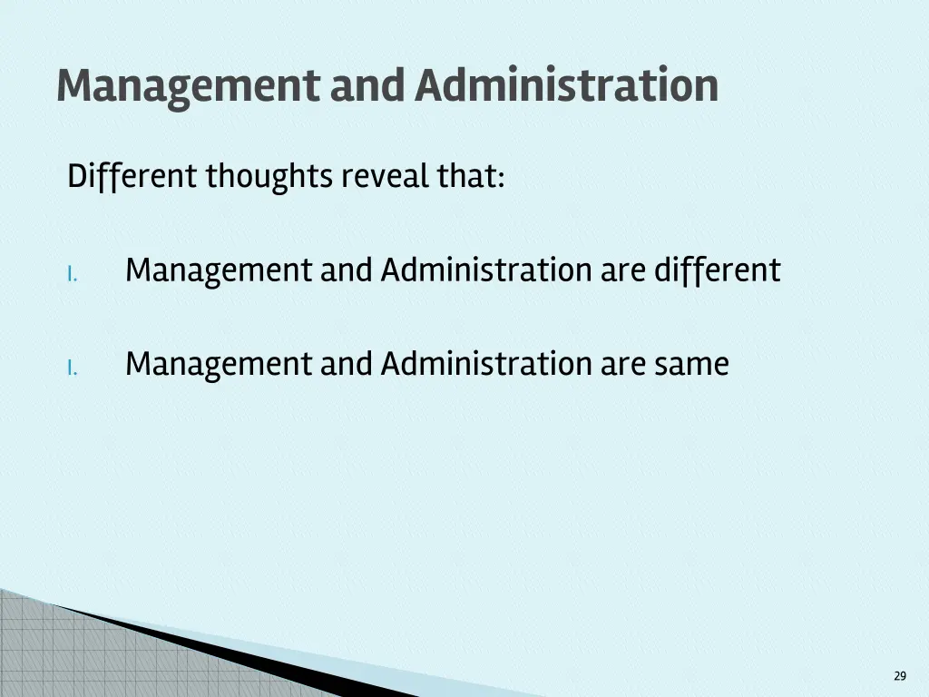 management and administration