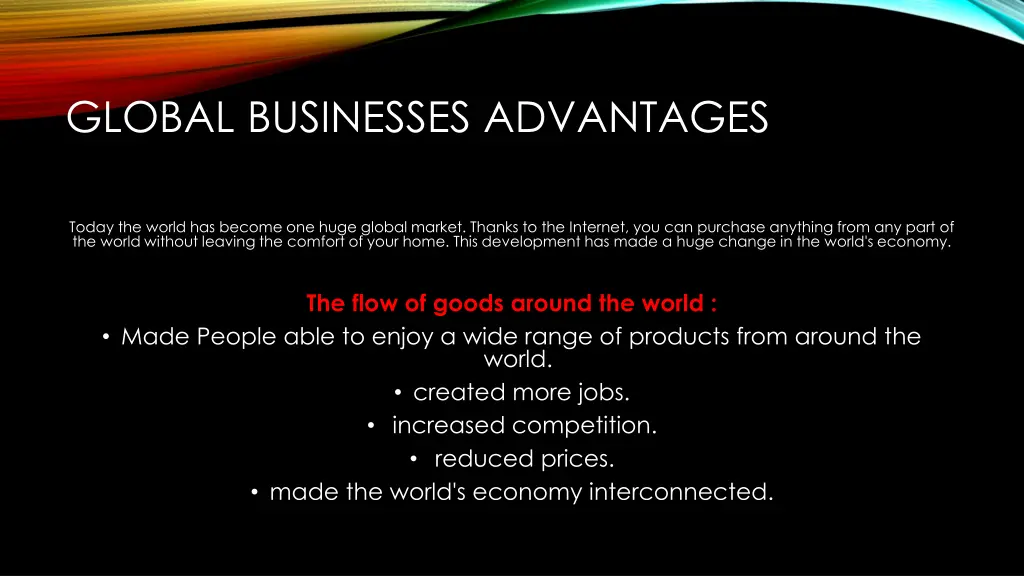 global businesses advantages