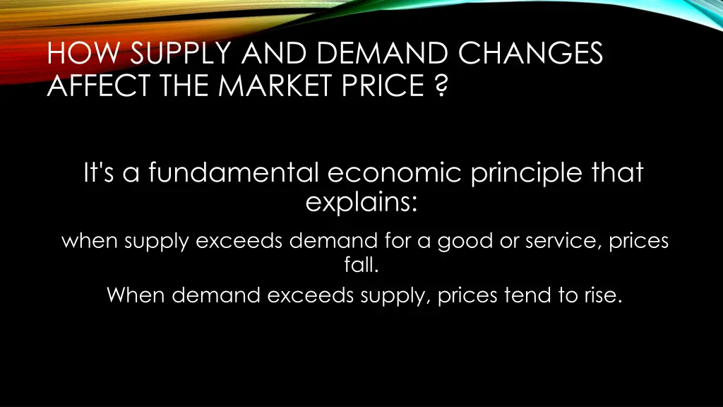 how supply and demand changes affect the market