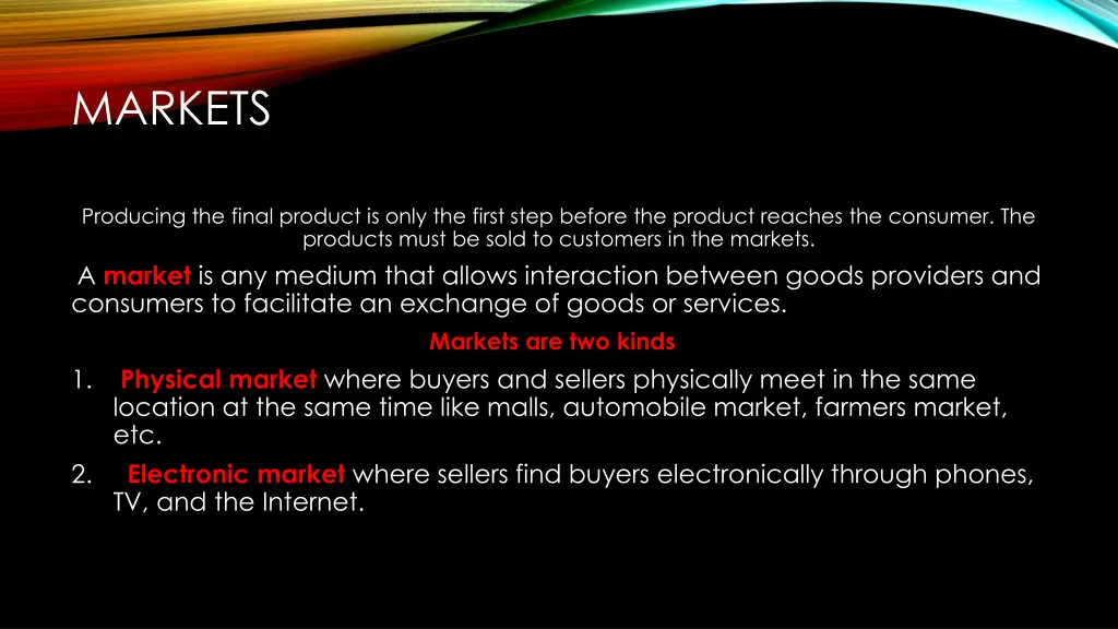 markets