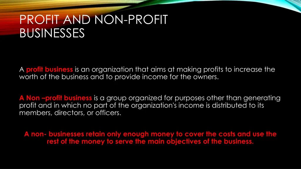 profit and non profit businesses