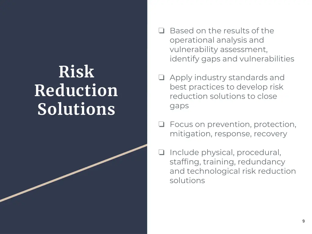 based on the results of the operational analysis